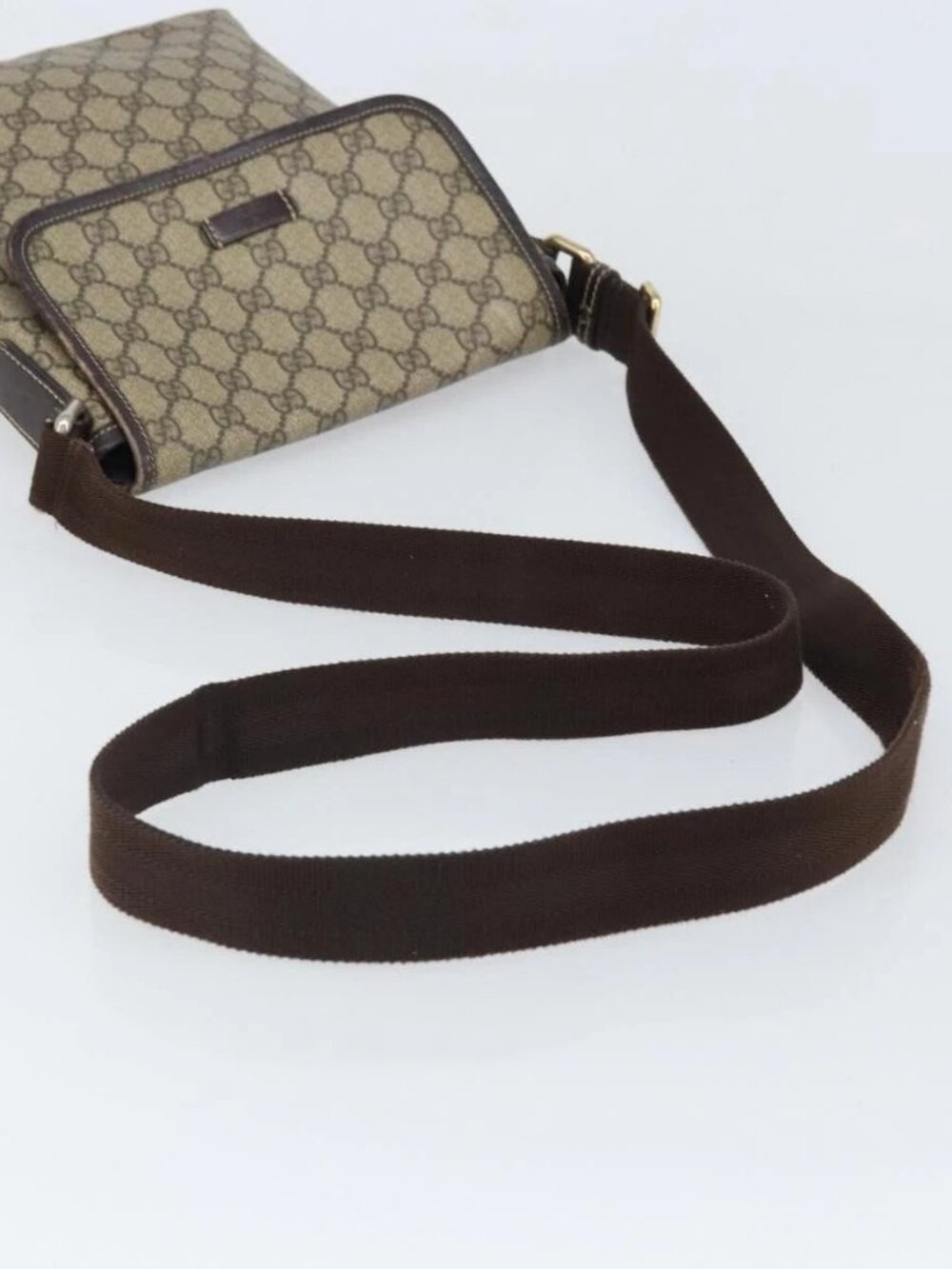 GUCCI GG Supreme Shoulder Bag PVC Beige Gold 223666 Auth 170370 - Picture 7 of 16